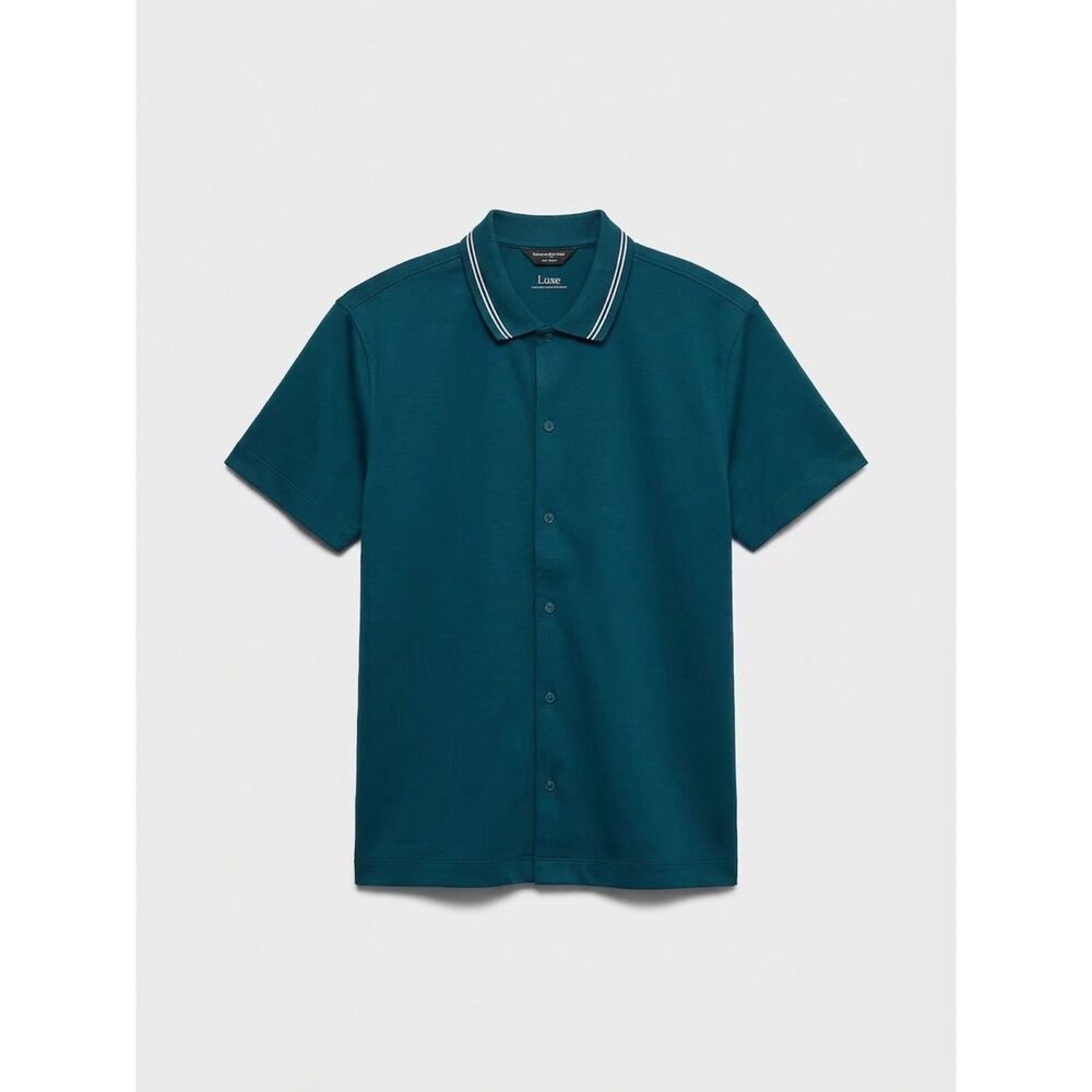 NWT Banana Republic Standard-Fit Luxe Touch Button-Down Polo